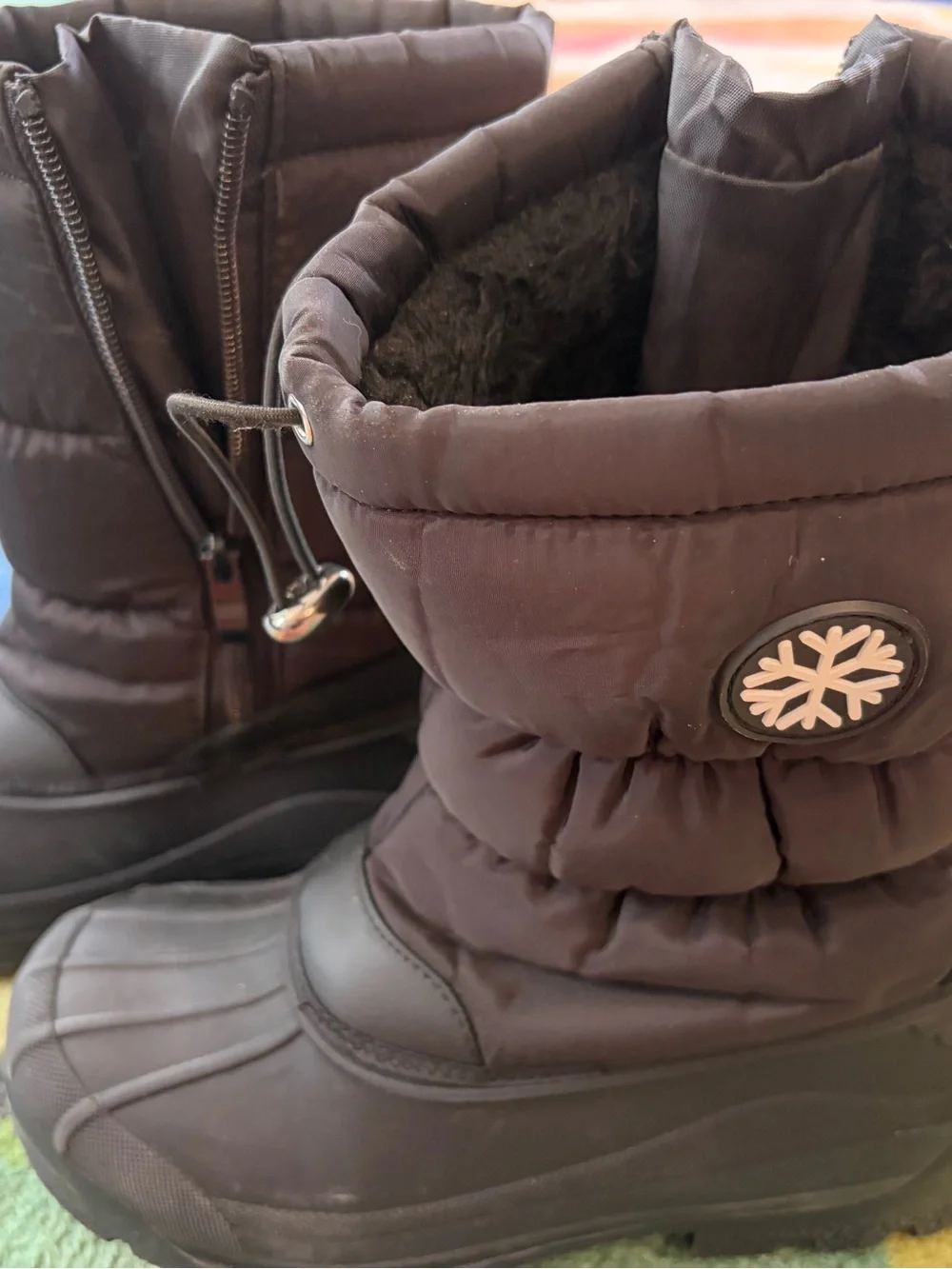 Kids Insulated Fur Winter Warm Snow Boots Waterproof,Slip Resistant, Zipper
